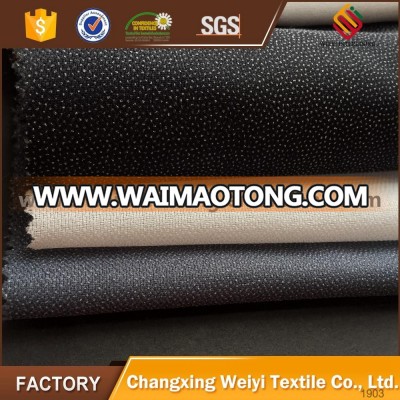 Twill weave woven fusible buckram interlining